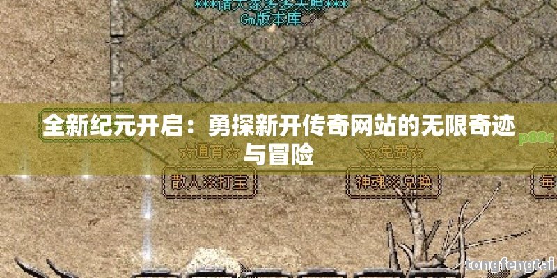 全新纪元开启：勇探新开传奇网站的无限奇迹与冒险